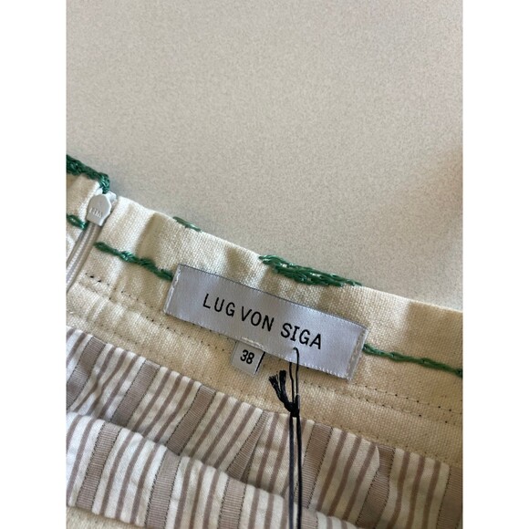 Lug Von Siga Green Embroidered Skirt Cream 38 EU - Picture 3 of 5